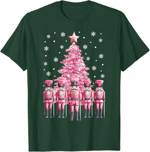 Pink Christmas Nutcracker Christmas Tree Christmas 2024 T-Shirt - T-Shirt | Forest