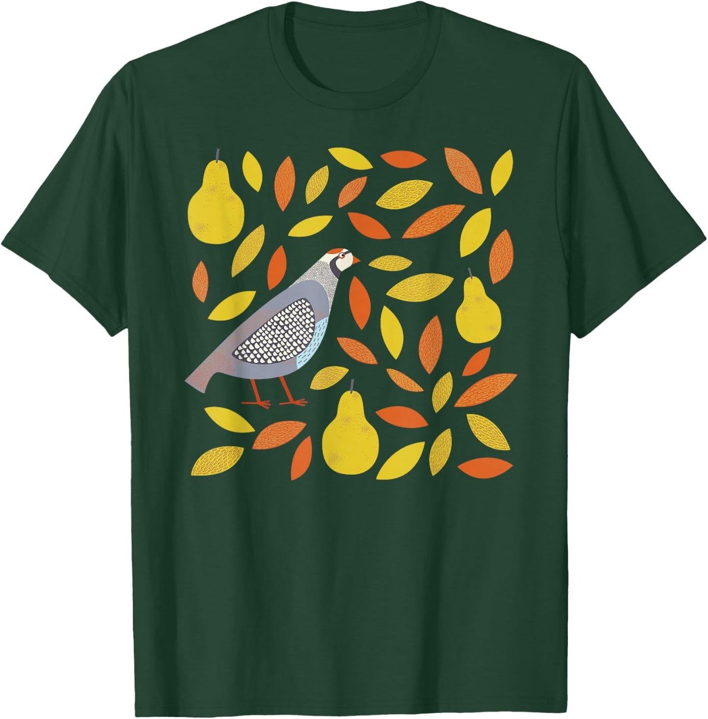 Threadless Nic Squirrell Partridge in A Pear Tree Graphic T-Shirt - T-Shirt | Forest