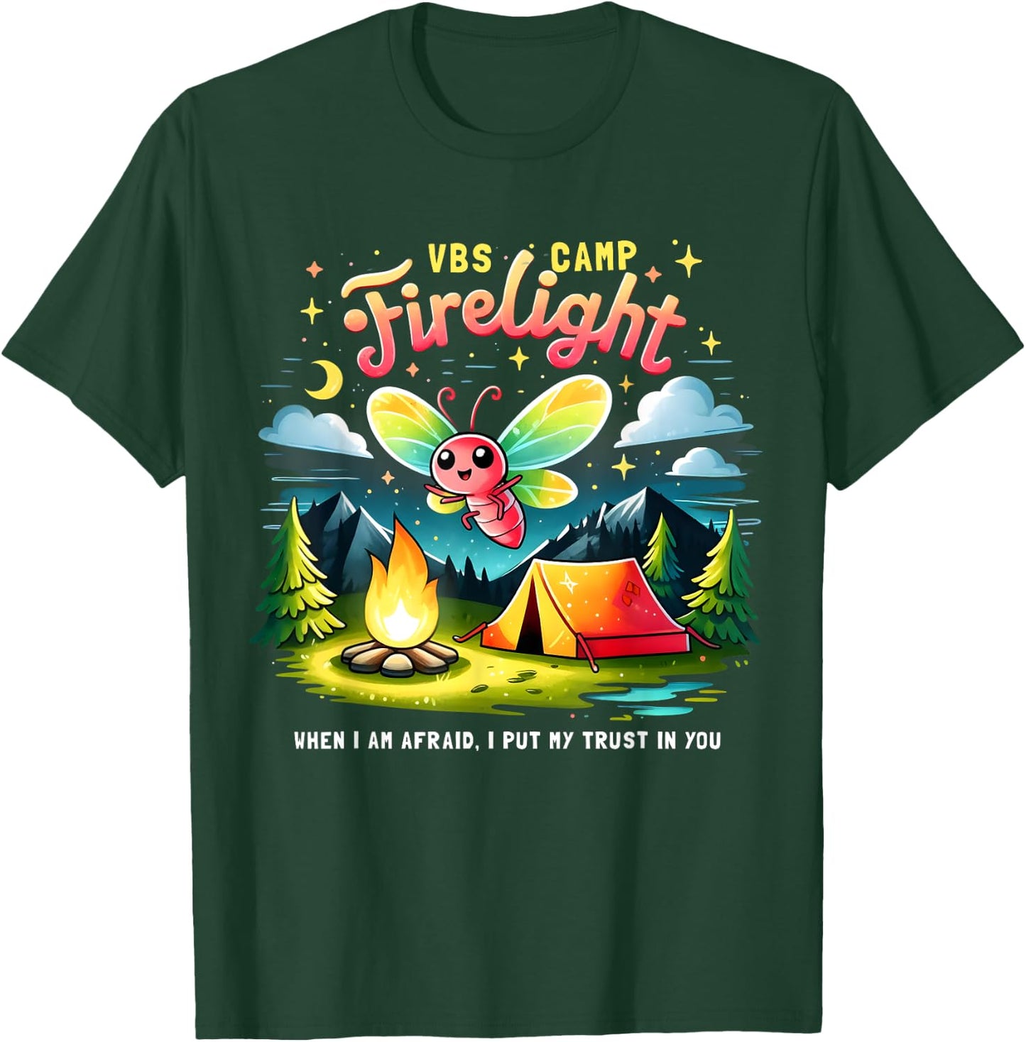Camp Firelight VBS Camp Firework 2024 Vacation Bible School T-Shirt - T-Shirt | Forest