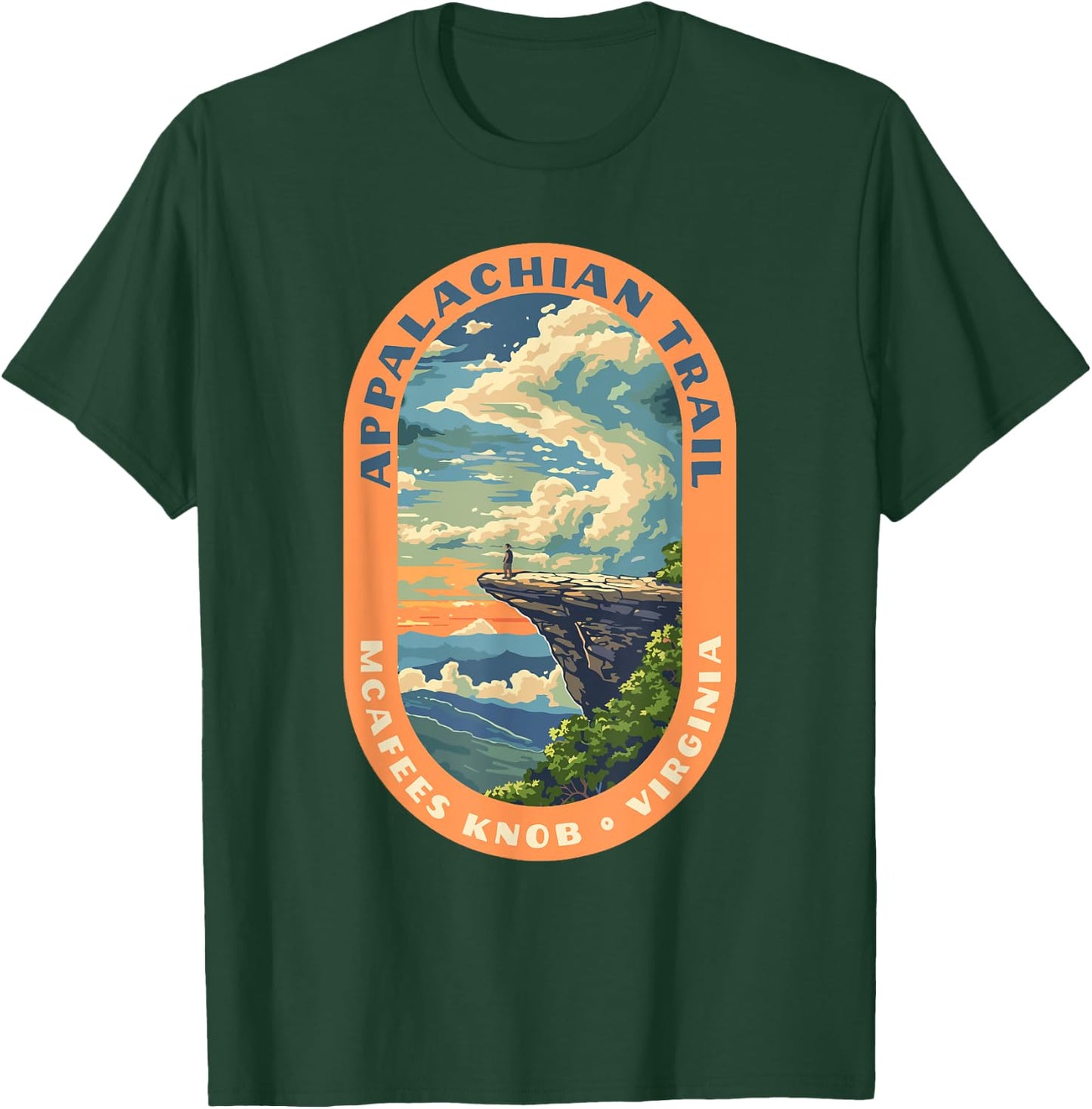McAfee Knob Virginia Appalachian Trail Roanoke Hiking T-Shirt - T-Shirt | Forest