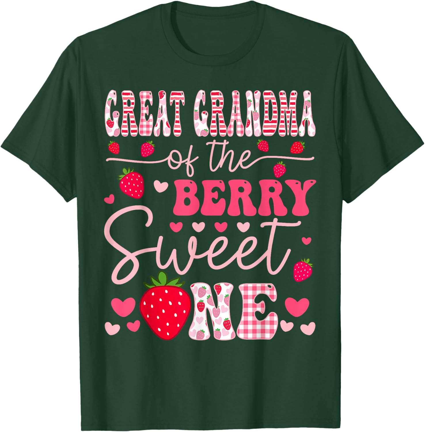 Great Grandma Of The Berry Sweet One Strawberry Groovy T-Shirt - T-Shirt | Forest