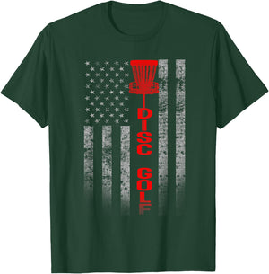 Disc Golf Basket Flag Design - Gift Disc Golfers T-Shirt - T-Shirt | Forest