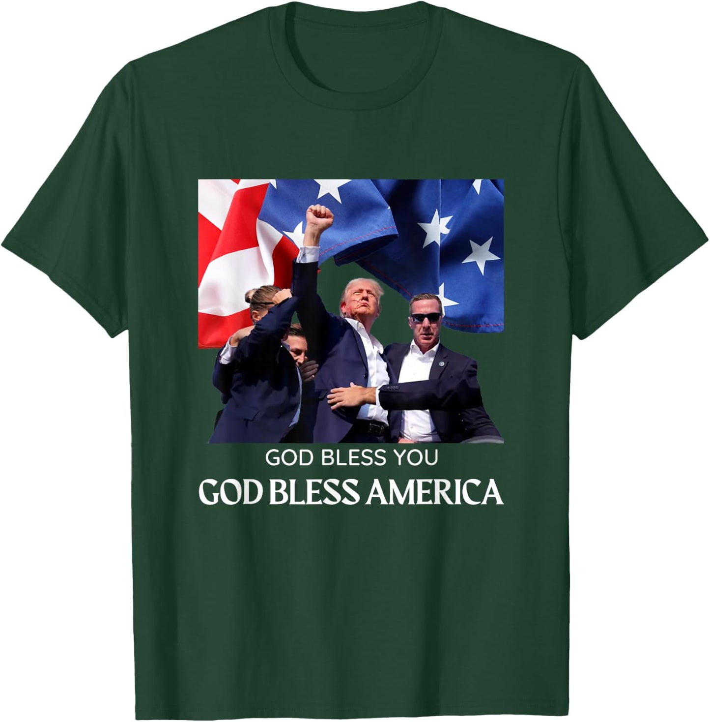 Donald Trump 2024 God Bless You - God Bless America T-Shirt - T-Shirt | Forest