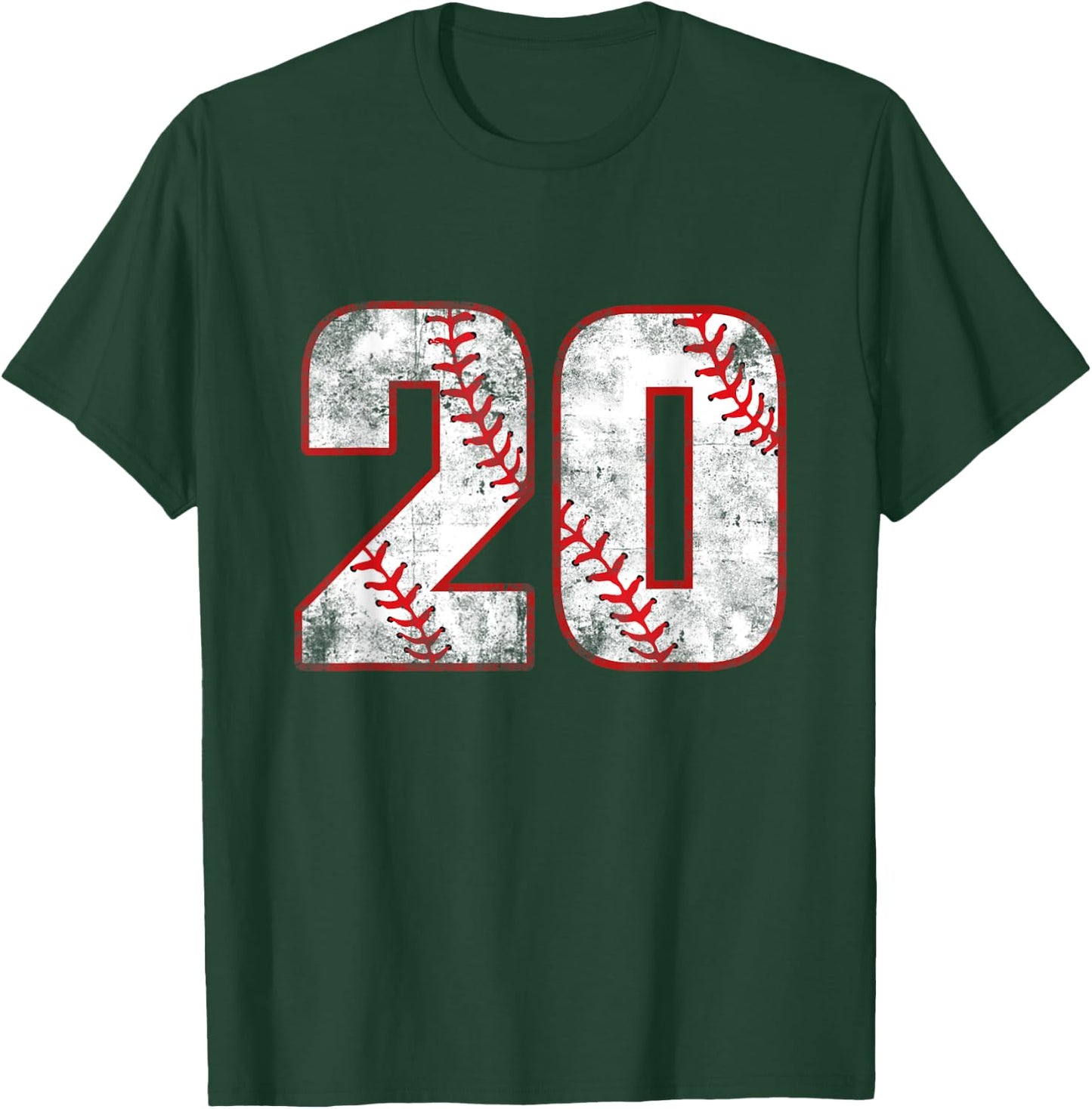 20 Year Old Baseball Player Sports 20 Jersey 20th Birthday T-Shirt - T-Shirt | Forest