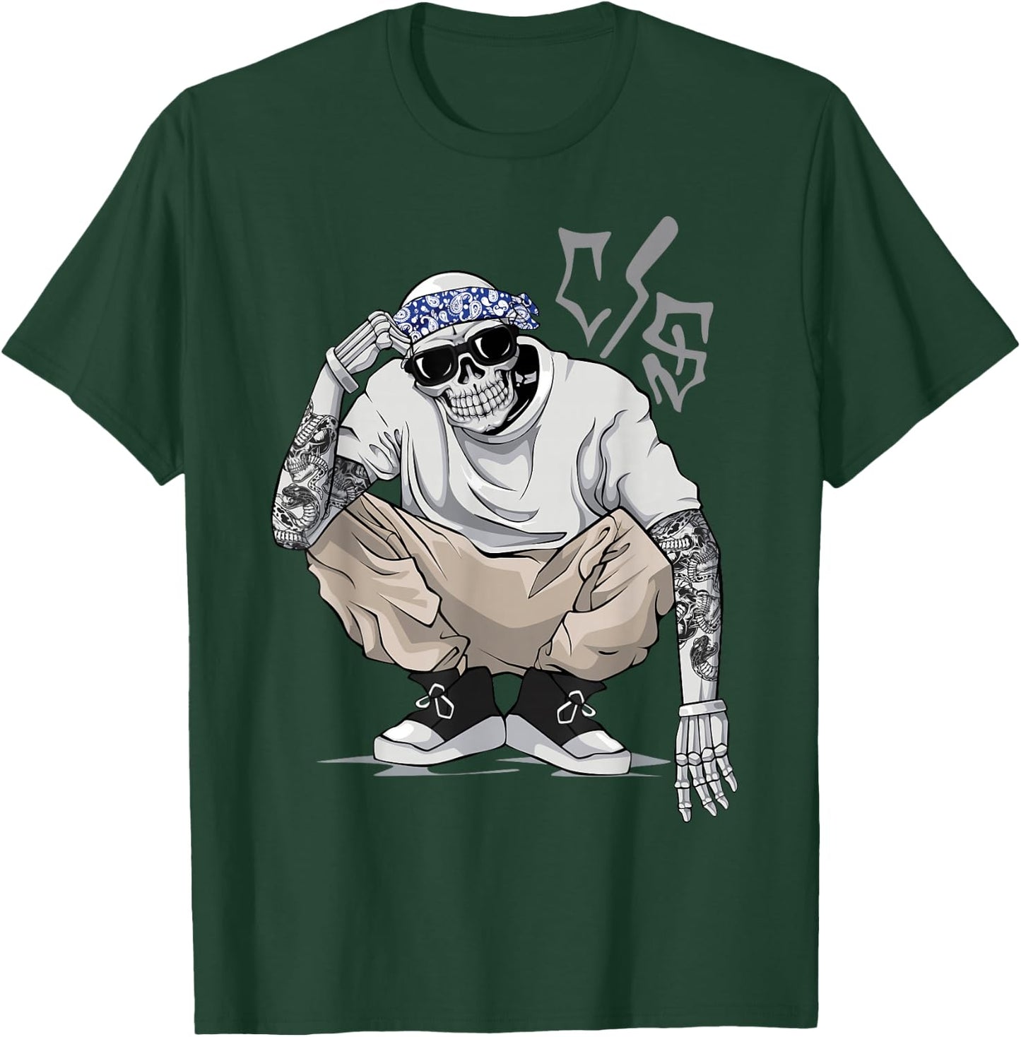 Cholo Chicano Tattoo Cool Mexican Gangster Skeleton Mexico T-Shirt - T-Shirt | Forest