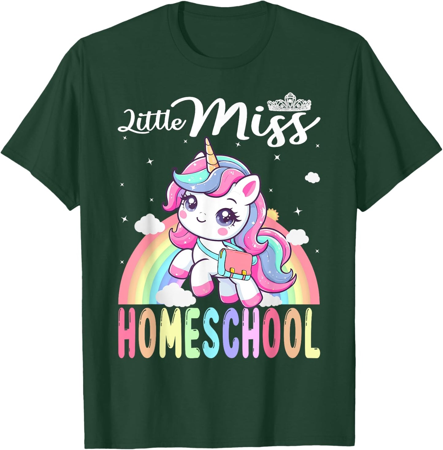 Little Miss Homeschool Back To School Girls Homeschool T-Shirt - T-Shirt | Forest