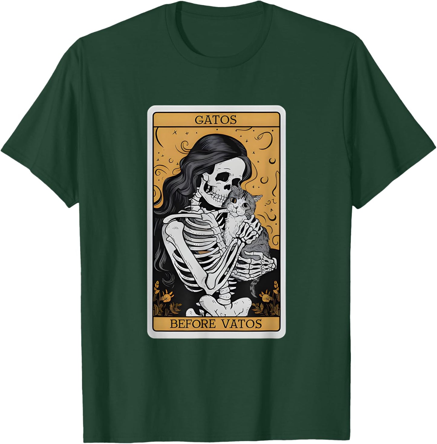 Gatos Before Vatos Funny Cat Tarot Card Cat Lady Cat Mom T-Shirt - T-Shirt | Forest