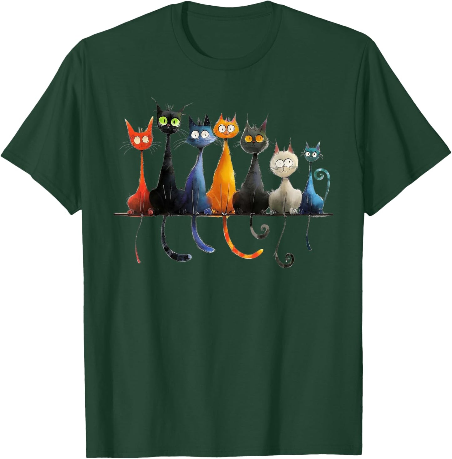 Whimsical Mid-Century Modern Look Cats 50& 60s Style T-Shirt - T-Shirt | Forest