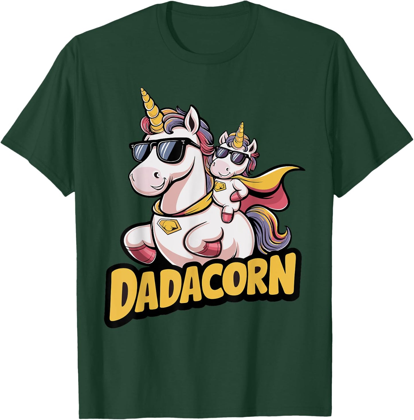 Dadacorn Unicorn Dad and Kid - Best Father's Day Funny T-Shirt - T-Shirt | Forest
