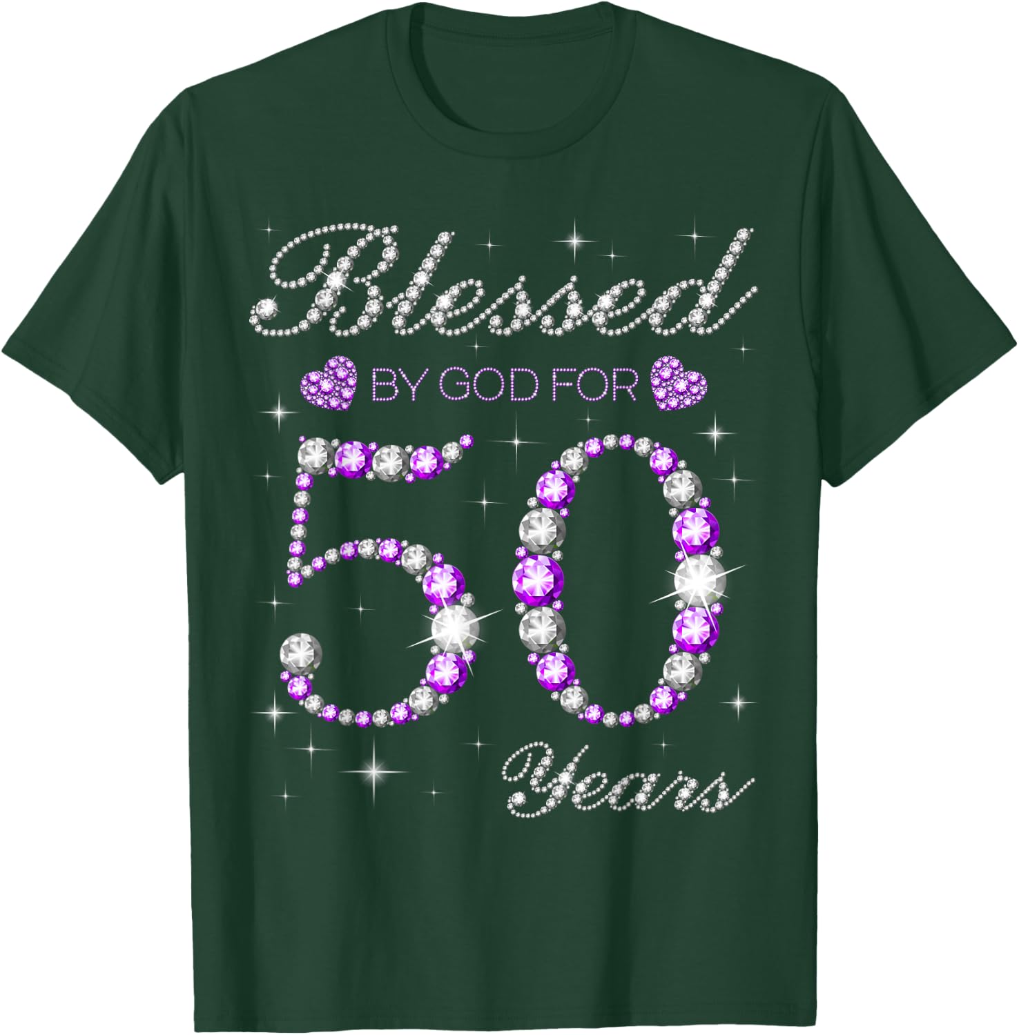 Blessed By God For 50 Years Old 50th Birthday Party B-day T-Shirt - T-Shirt | Forest