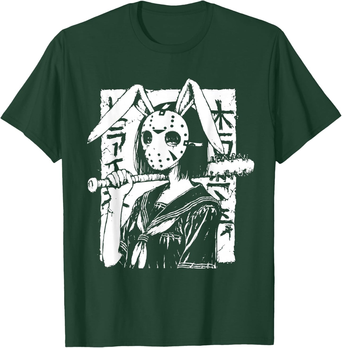 Creepy Horror Bunny Girl Anime Manga Alt Kawaii Harajuku T-Shirt - T-Shirt | Forest