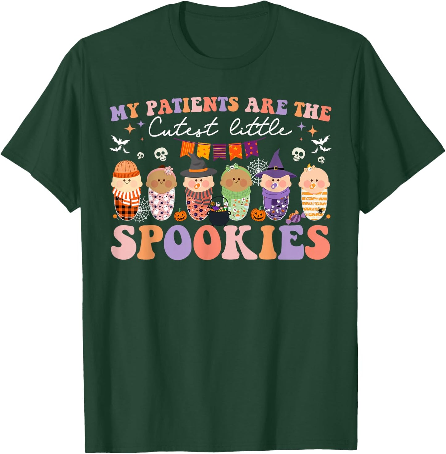 My Patients Are Cutest Spooky L&D NICU Mother Baby Halloween T-Shirt - T-Shirt | Forest