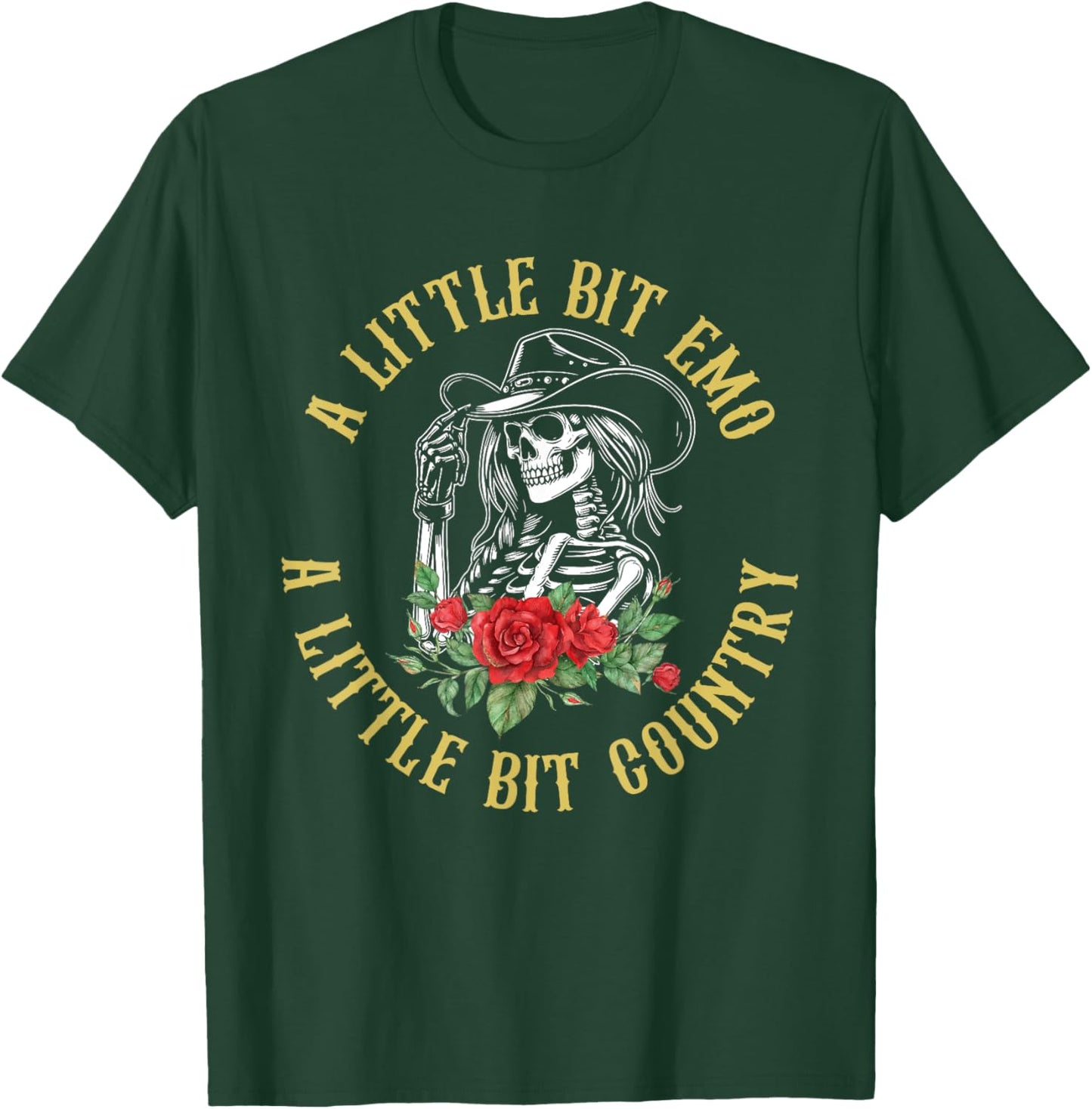 Little Bit Emo Little Bit Country Cowgirl Vintage Design T-Shirt - T-Shirt | Forest