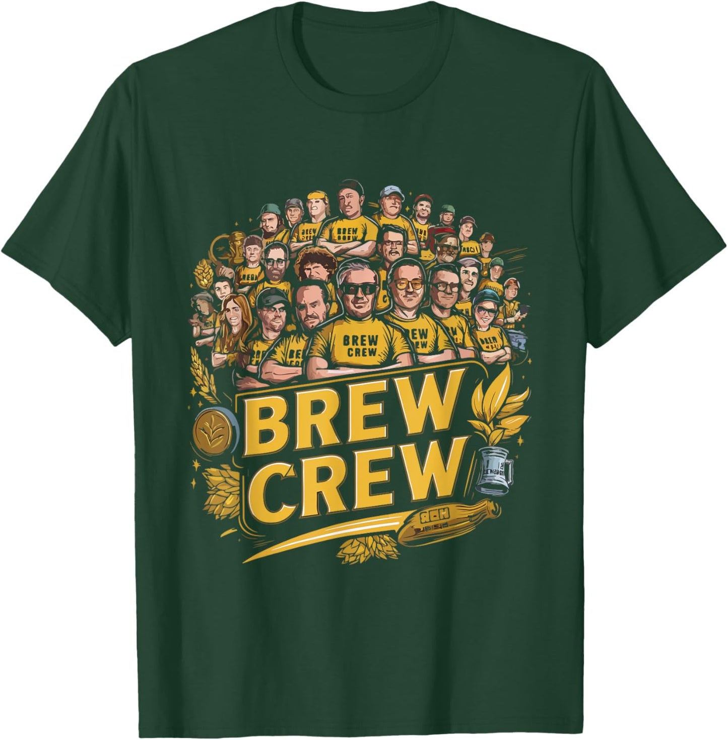 Brew Crew Crafting Home Brewing Beer T-Shirt - T-Shirt | Forest