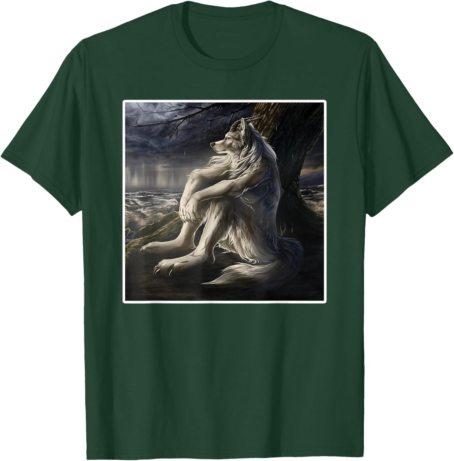 Sitting Wolf Meme T-Shirt - T-Shirt | Forest