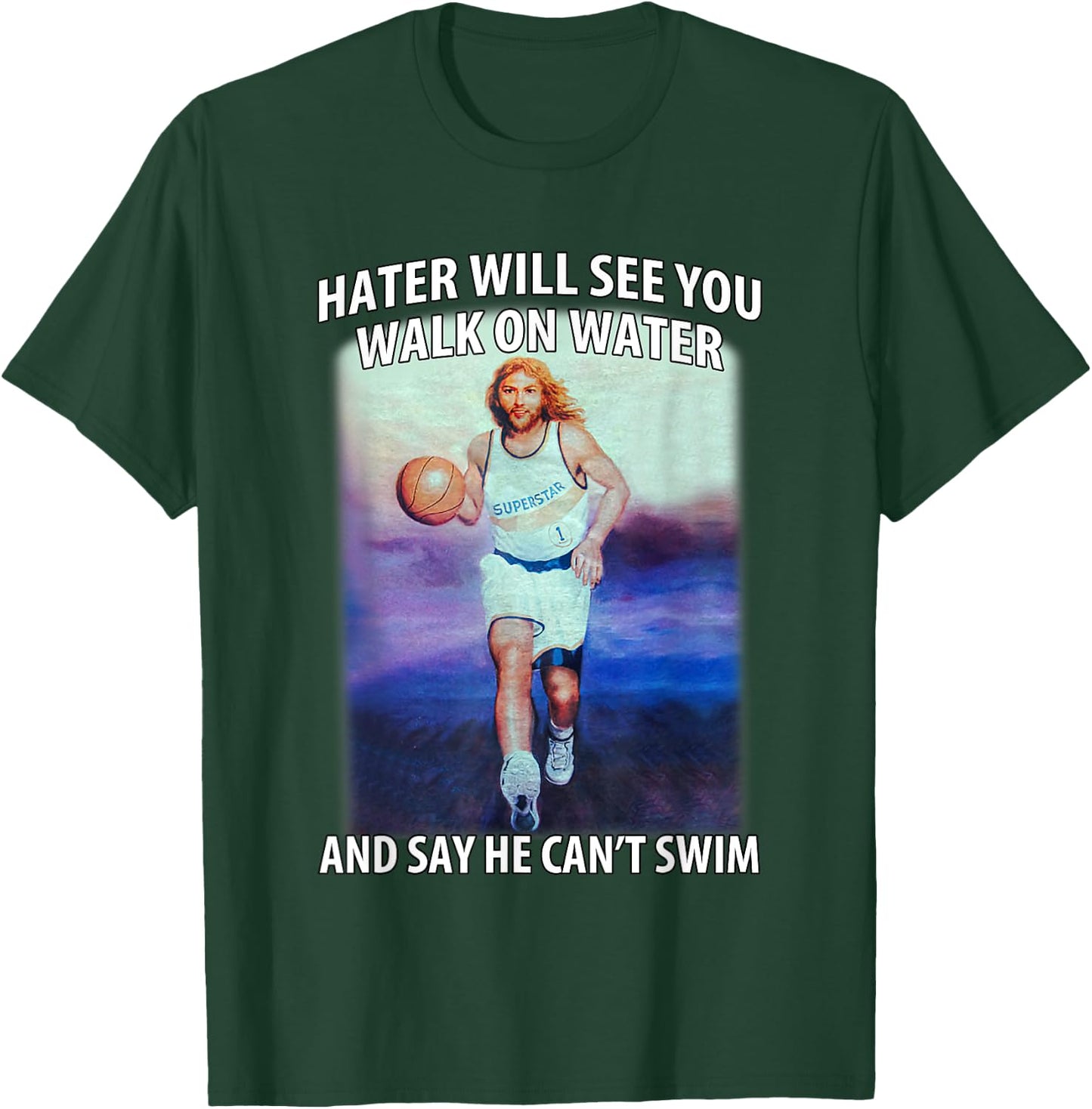 Retro Haters Will See You Walk Jesus On The Water Motivation T-Shirt - T-Shirt | Forest