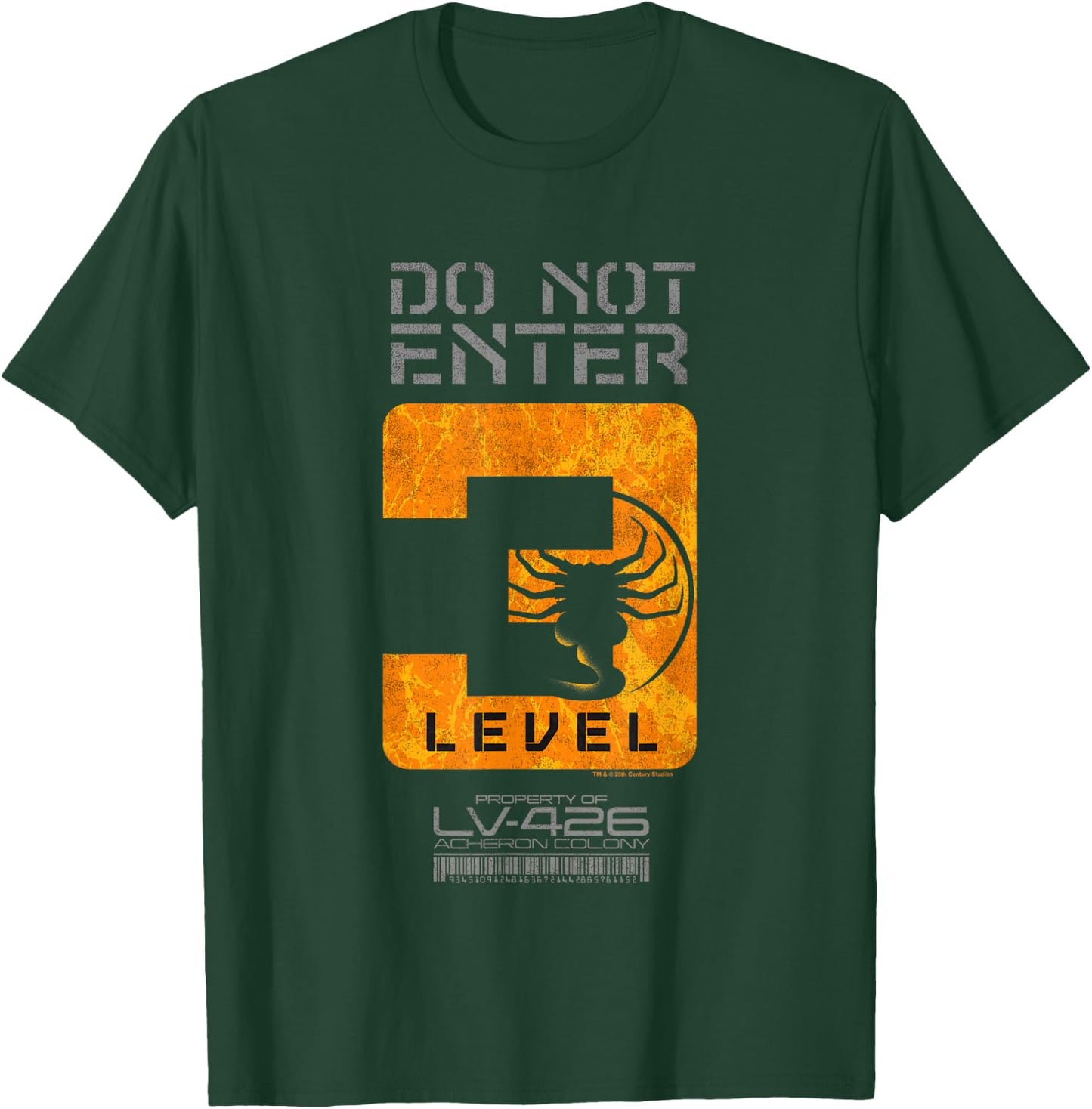 Aliens Do Not Enter Level 3 Face Hugger Silhouette Poster T-Shirt - T-Shirt | Forest