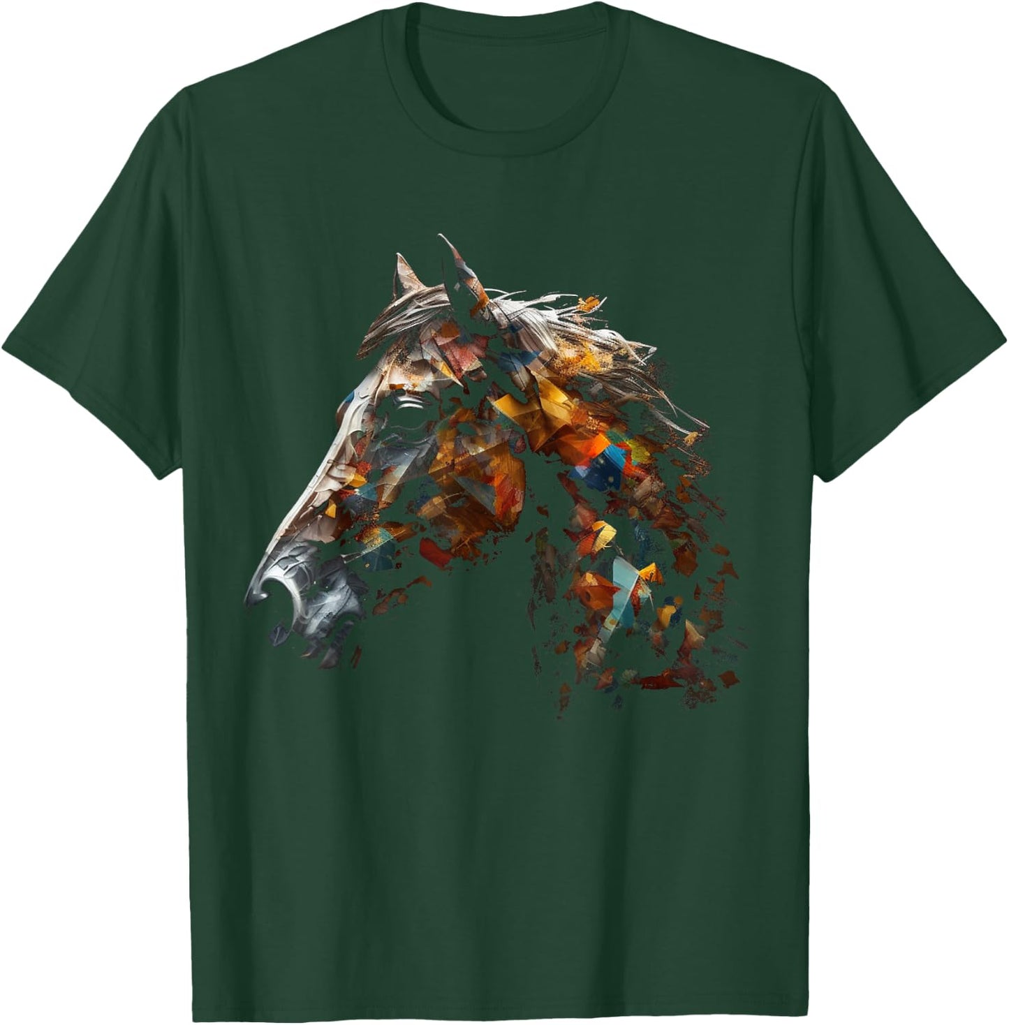 Horse Artwork - Animal Horse T-Shirt - T-Shirt | Forest
