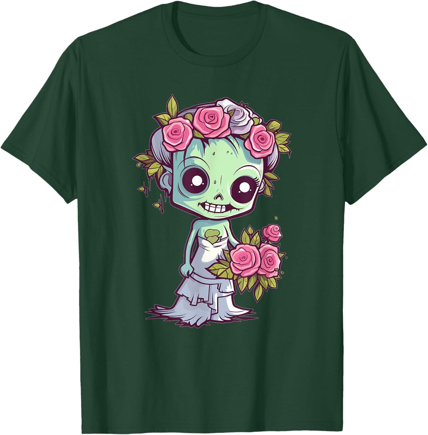 Cute Zombie With Flower I Kids Zombie T-Shirt - T-Shirt | Forest