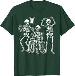 Nurse Skeletons Funny Halloween Hospital Healthcare Crew T-Shirt - T-Shirt | Forest