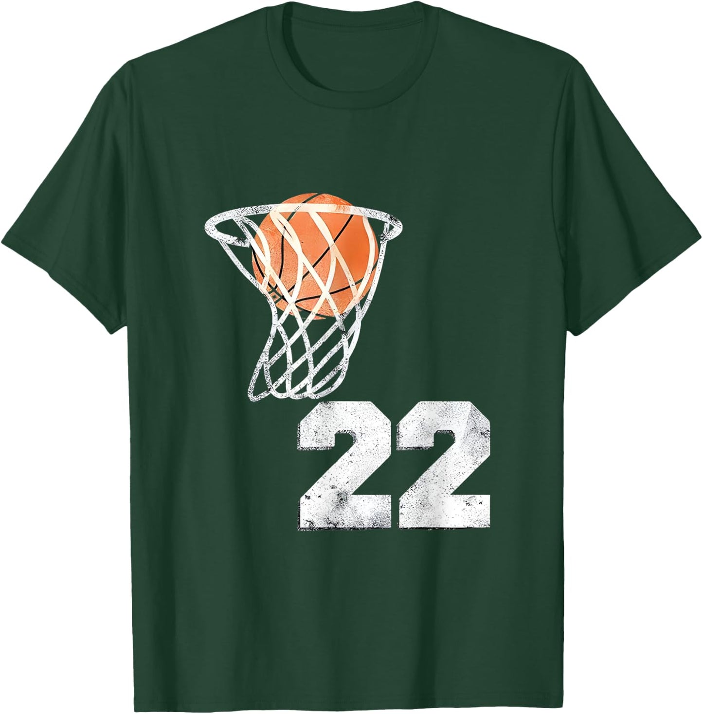 Vintage Basketball Jersey Number 22 Player Number T-Shirt - T-Shirt | Forest