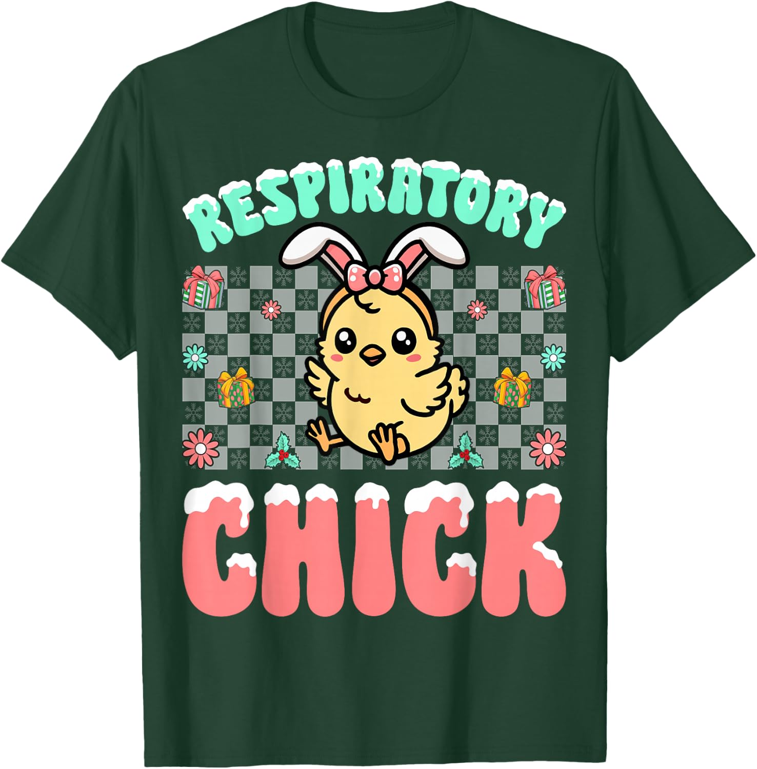 Respiratory Chick Easter Respiratory Therapist Christmas T-Shirt - T-Shirt | Forest