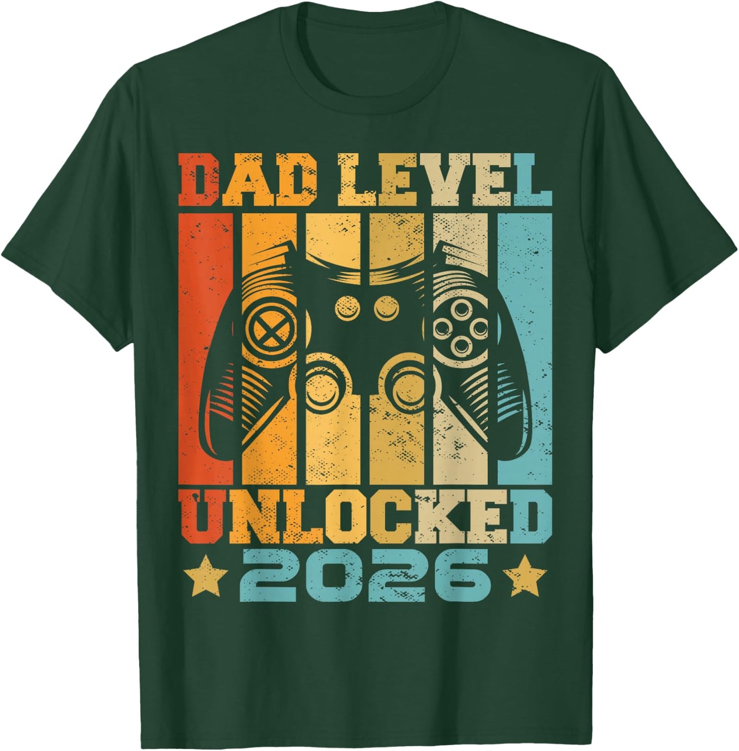 Dad Level Unlocked 2026 Baby Announcement Daddy Gaming T-Shirt - T-Shirt | Forest