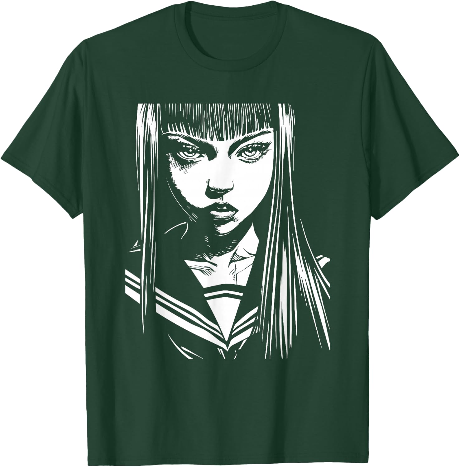 Anime Horror Girl Aesthetic Soft Grunge Waifu Japanese T-Shirt - T-Shirt | Forest