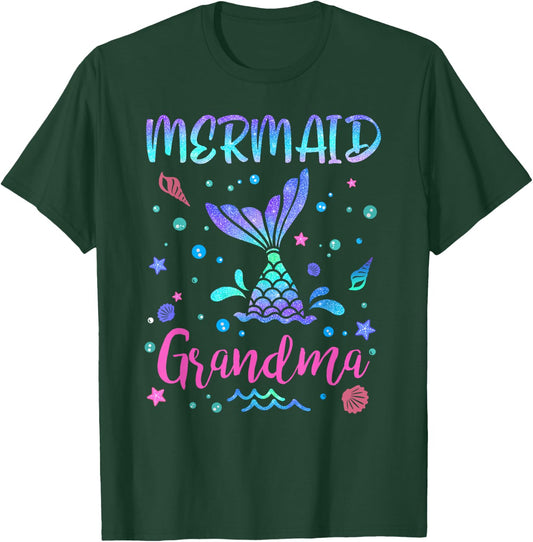 Birthday Mermaid Grandma Matching Family Bday Party Squad T-Shirt - T-Shirt | Forest