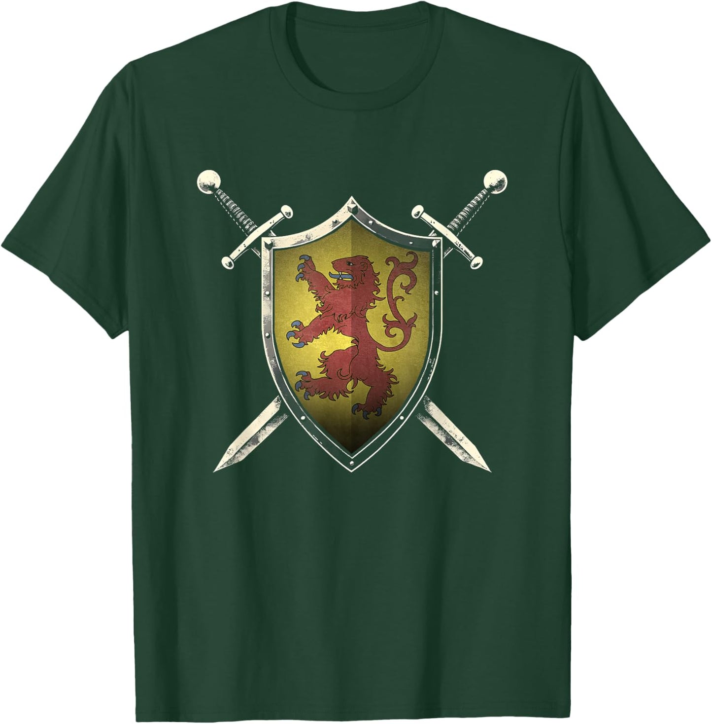 Scotland Medieval Knight Shield Scottish Flag T-Shirt - T-Shirt | Forest