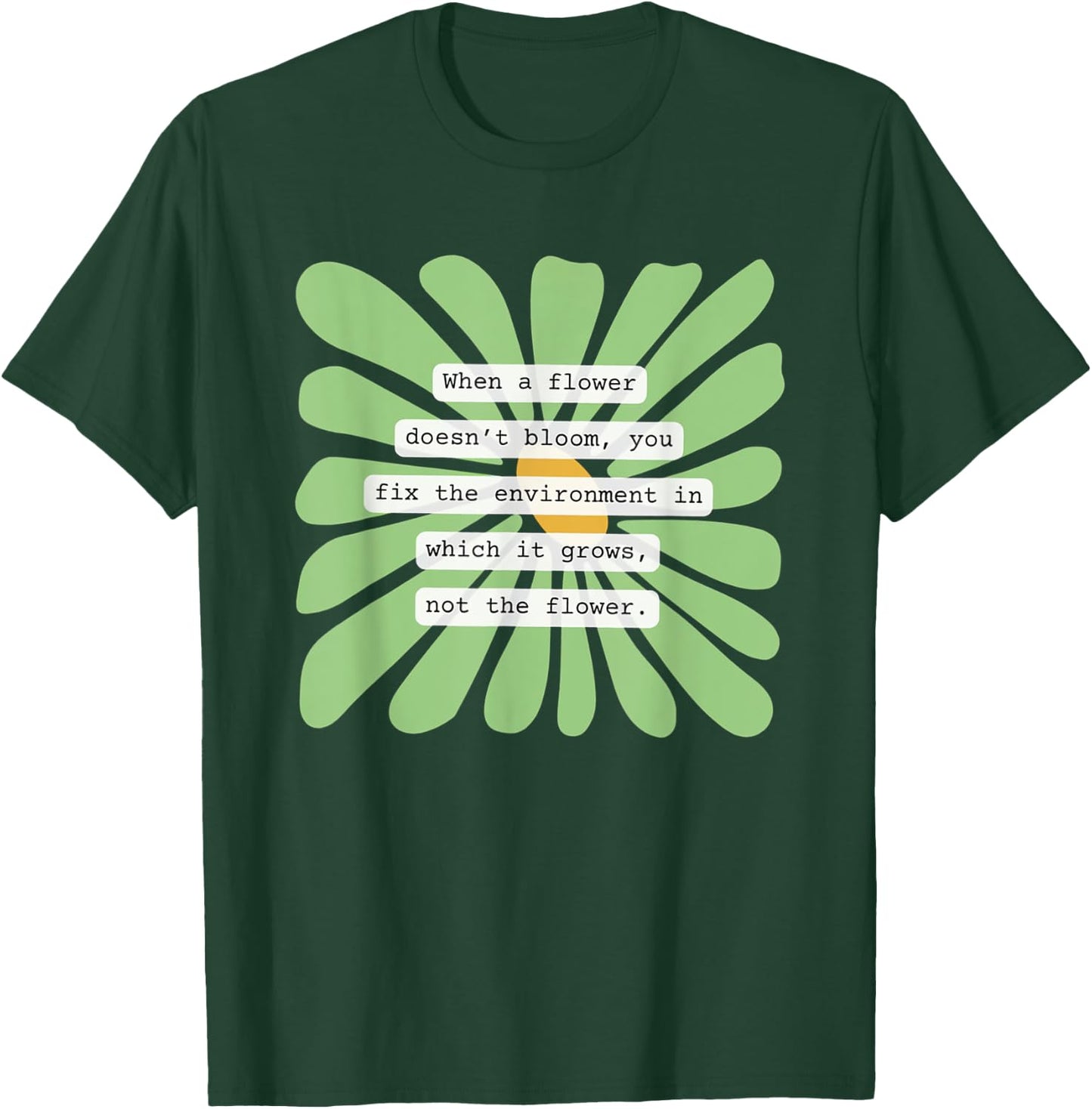 Women Environmental Behavioral Therapy Floral BCBA ABA RBT T-Shirt - T-Shirt | Forest