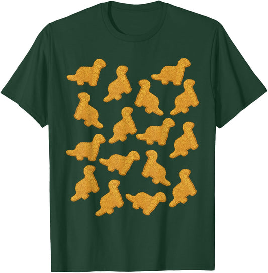 Dino Chicken Nugget Pattern T-Rex Dinosaur Nugget T-Shirt - T-Shirt | Forest