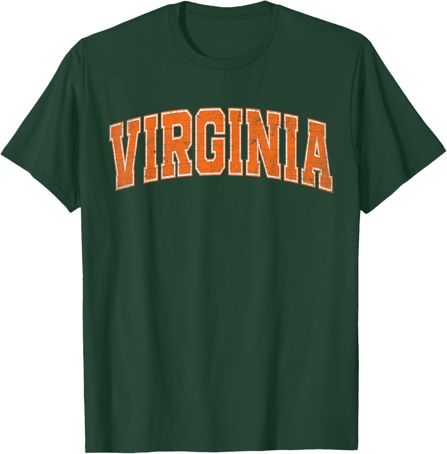 Virginia State Retro Orange Vintage Text T-Shirt - T-Shirt | Forest