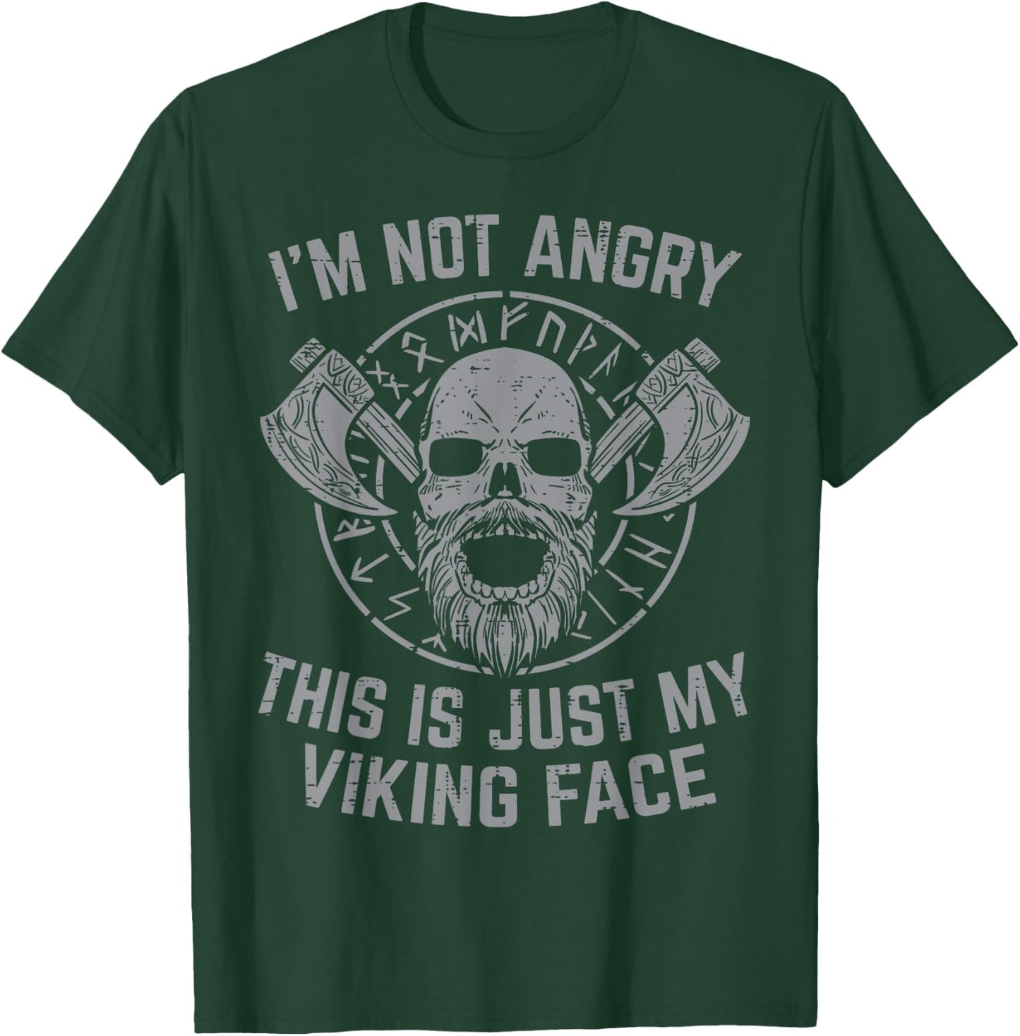 Not Angry This Is My Viking Face Funny Norse Men Women Kids T-Shirt - T-Shirt | Forest