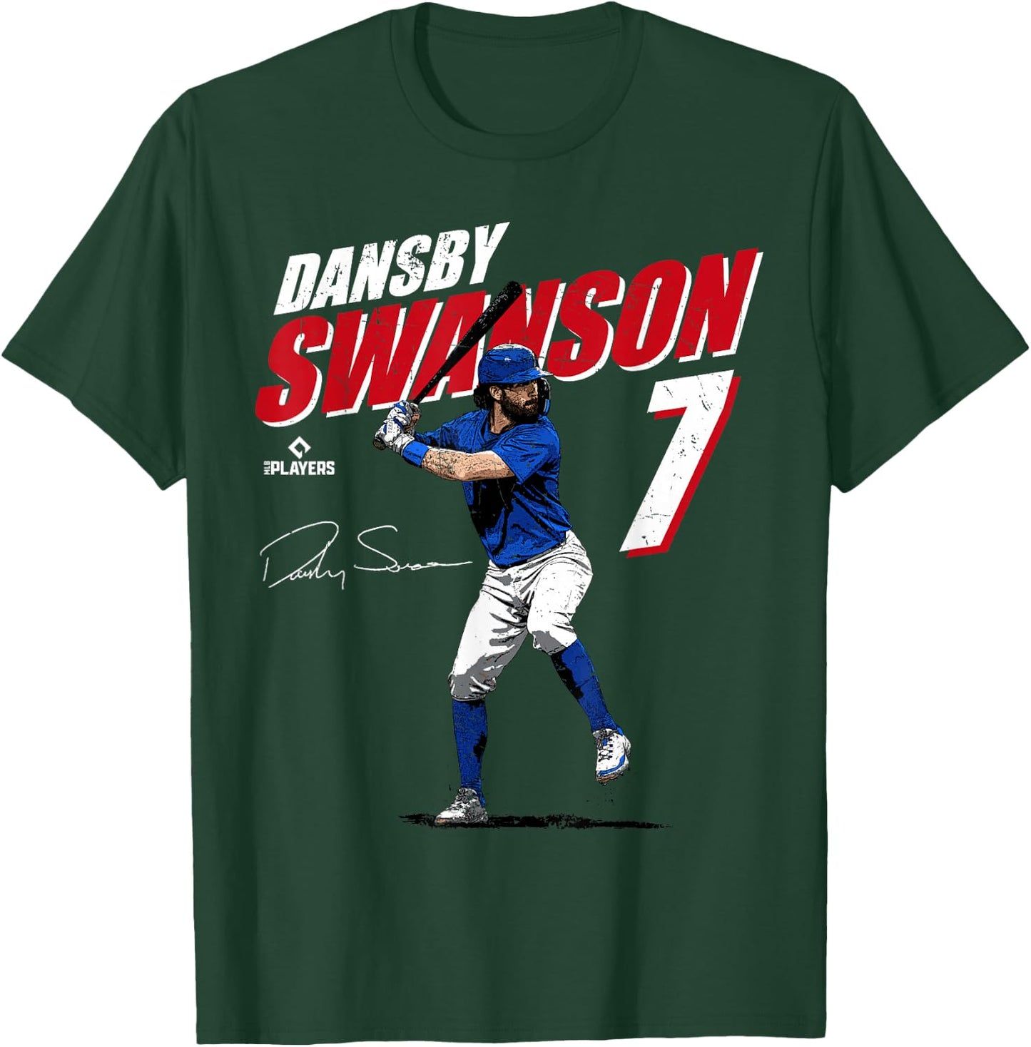 Dansby Swanson | Chicago Baseball Players | MLBDSN3001 T-Shirt - T-Shirt | Forest