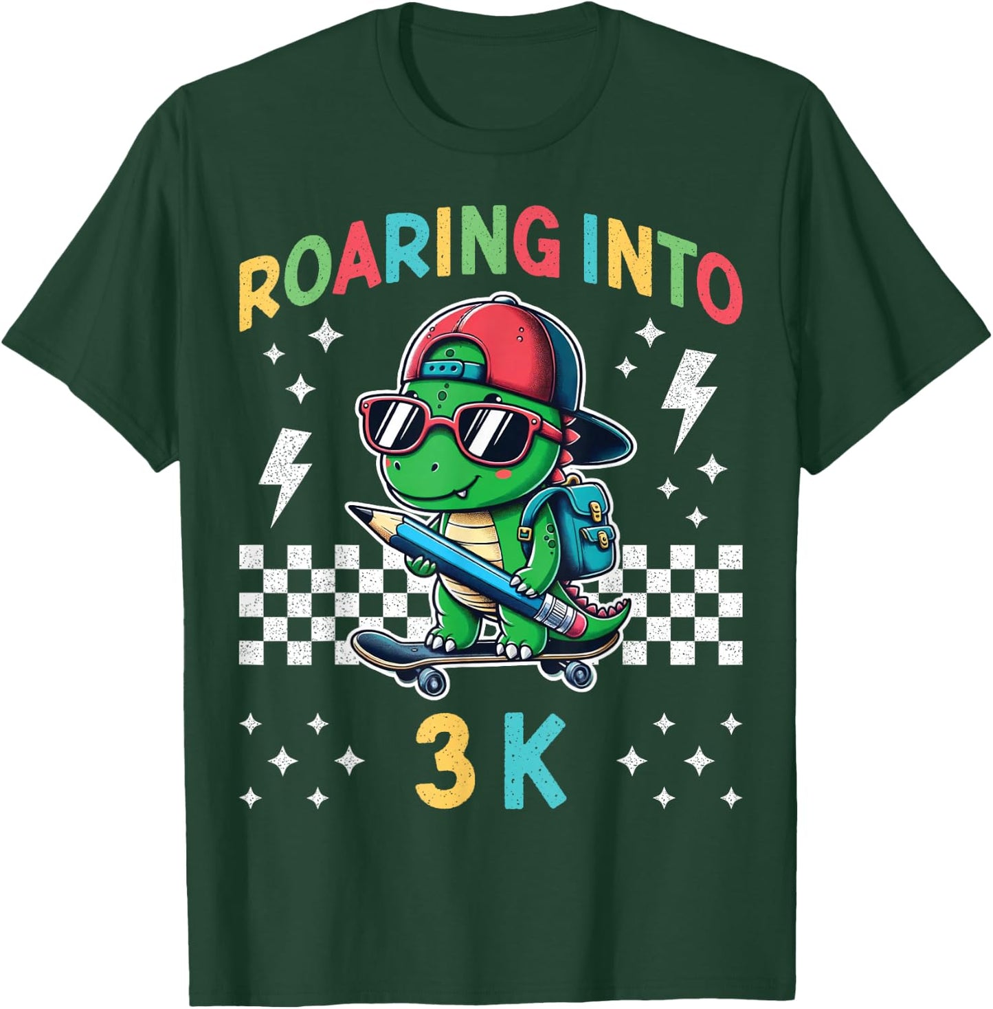 Roaring Into 3K Dinosaur First Day of K3 Kid Im Ready for 3K T-Shirt - T-Shirt | Forest