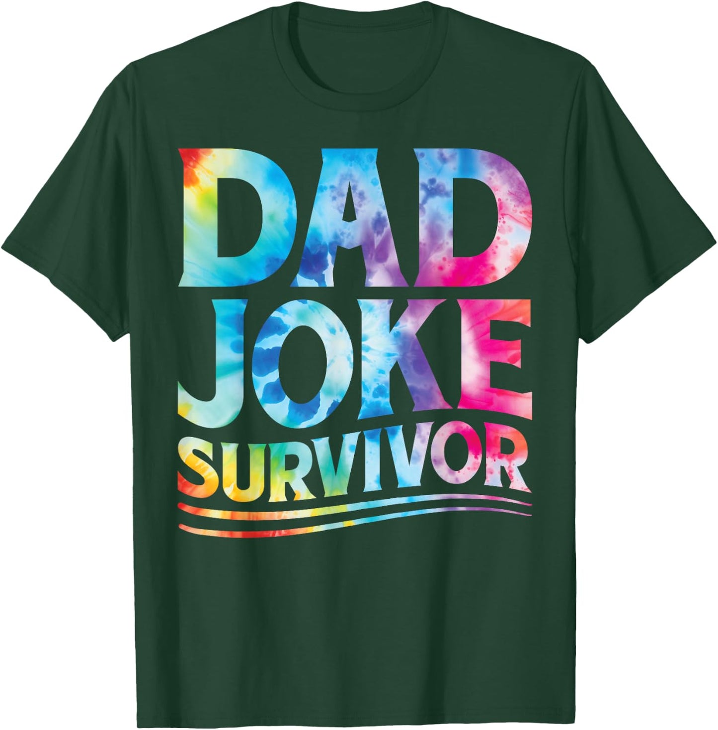 Kids Dad Joke Survivor Tie Dye Matching Father Son Dad Jokes T-Shirt - T-Shirt | Forest