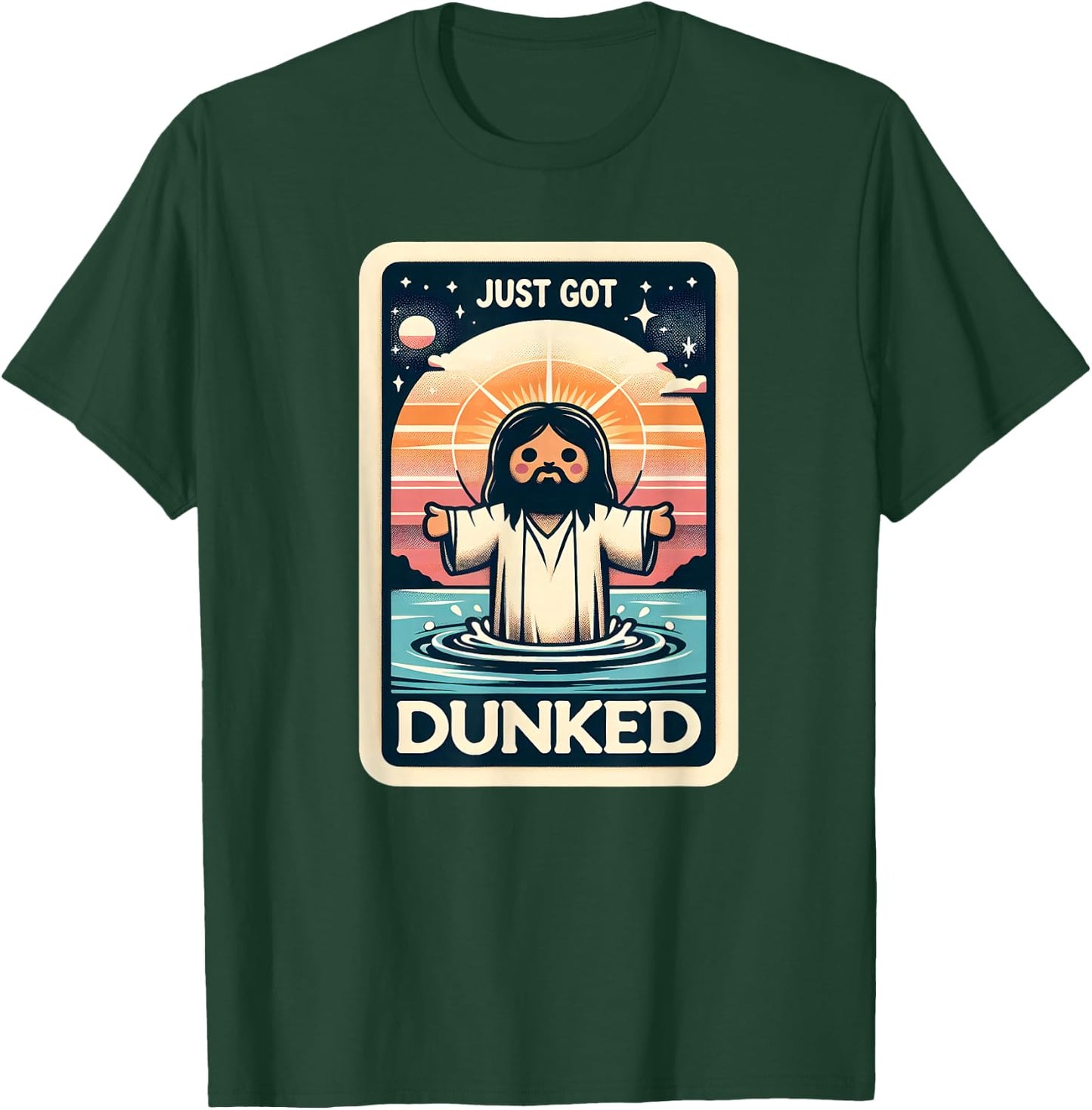 Just Got Dunked Made Christian New Jesus Kids Baptism Tarot T-Shirt - T-Shirt | Forest