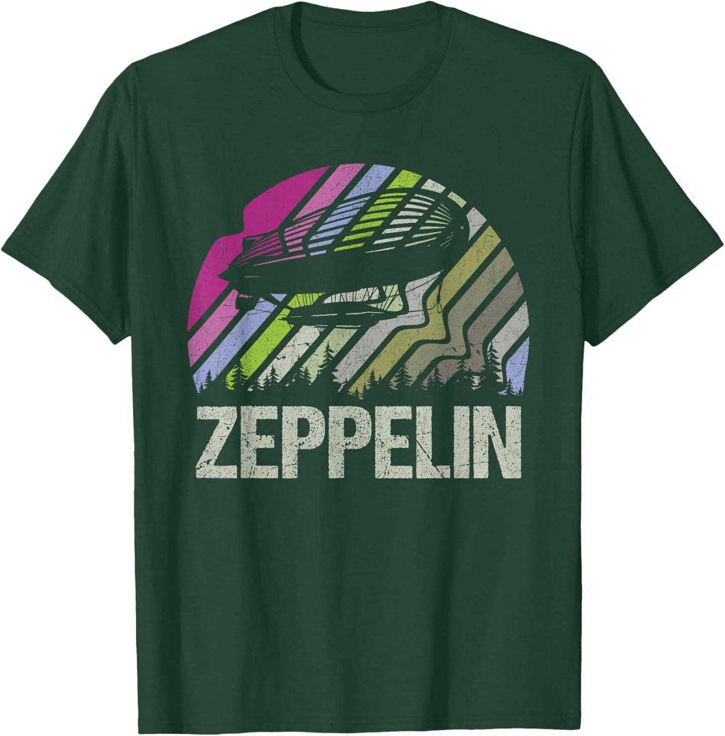 Retro Vintage Zeppelin Airship Aviation Blimp Men Women Kids T-Shirt - T-Shirt | Forest