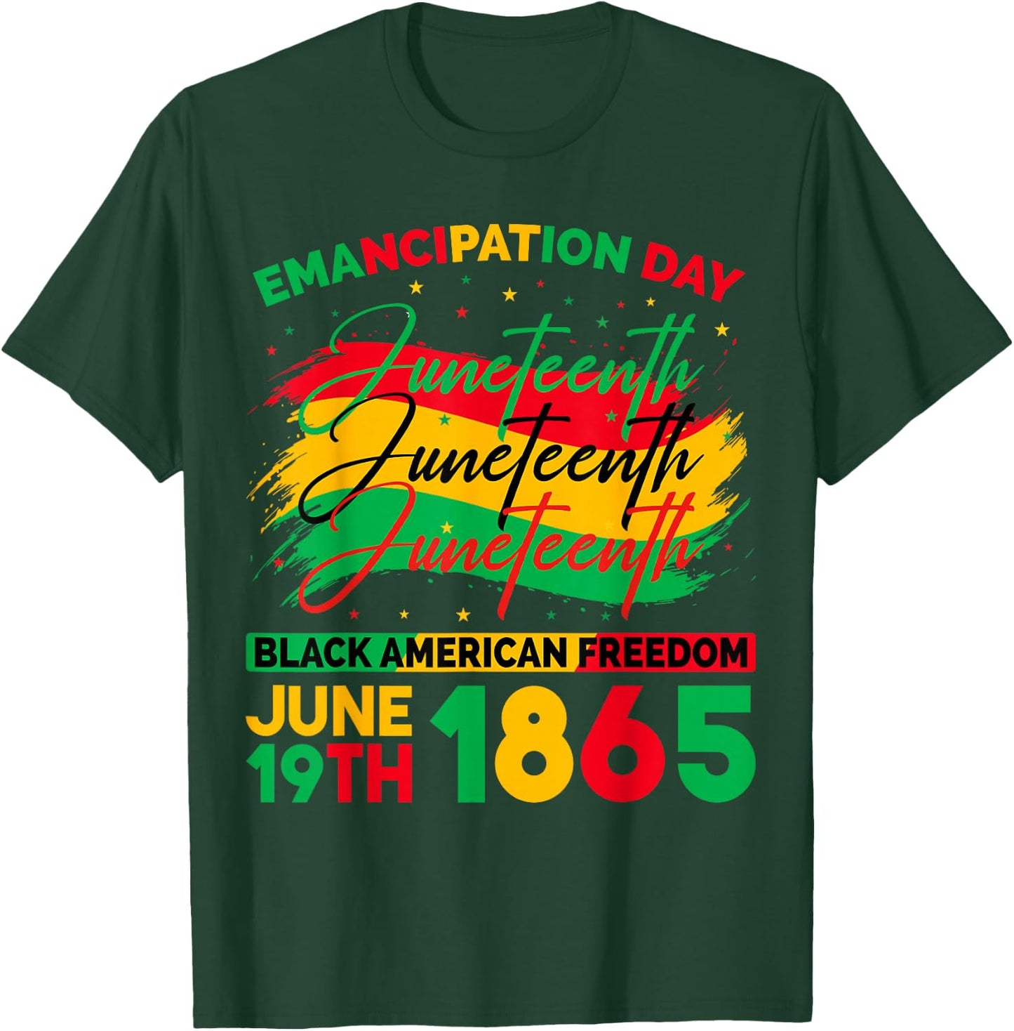 Juneteenth Black American Feedom 1865 Juneteenth Men Women T-Shirt - T-Shirt | Forest