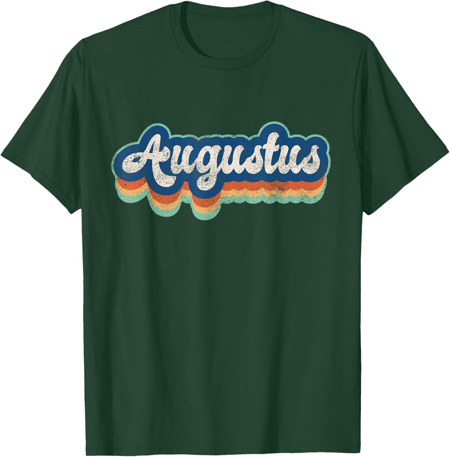 Augustus First Name Boy Vintage Style 70s 80s Personalized T-Shirt - T-Shirt | Forest