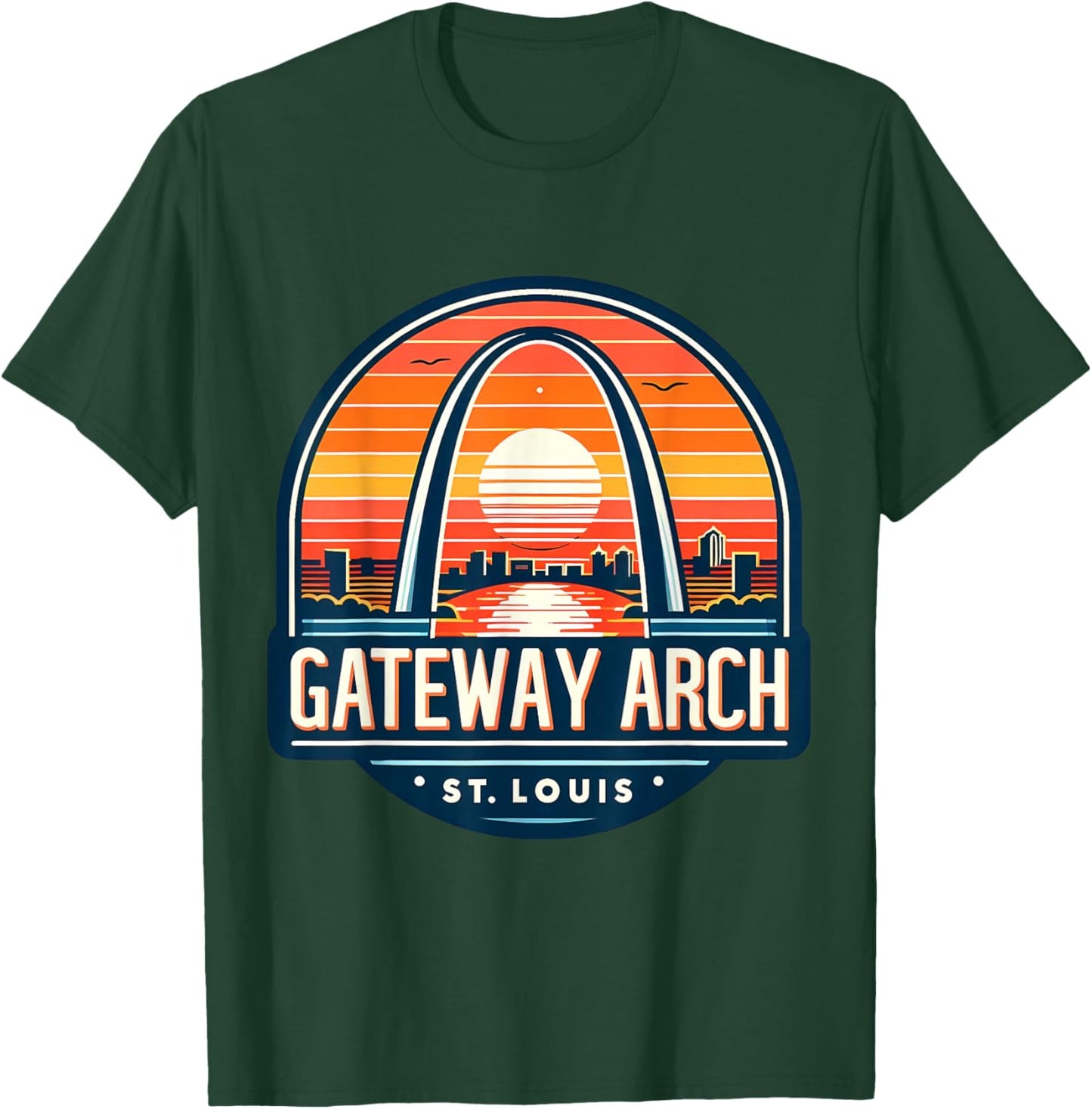 Adult Missouri Gateway Arch Vintage Black Small T-Shirt - T-Shirt | Forest