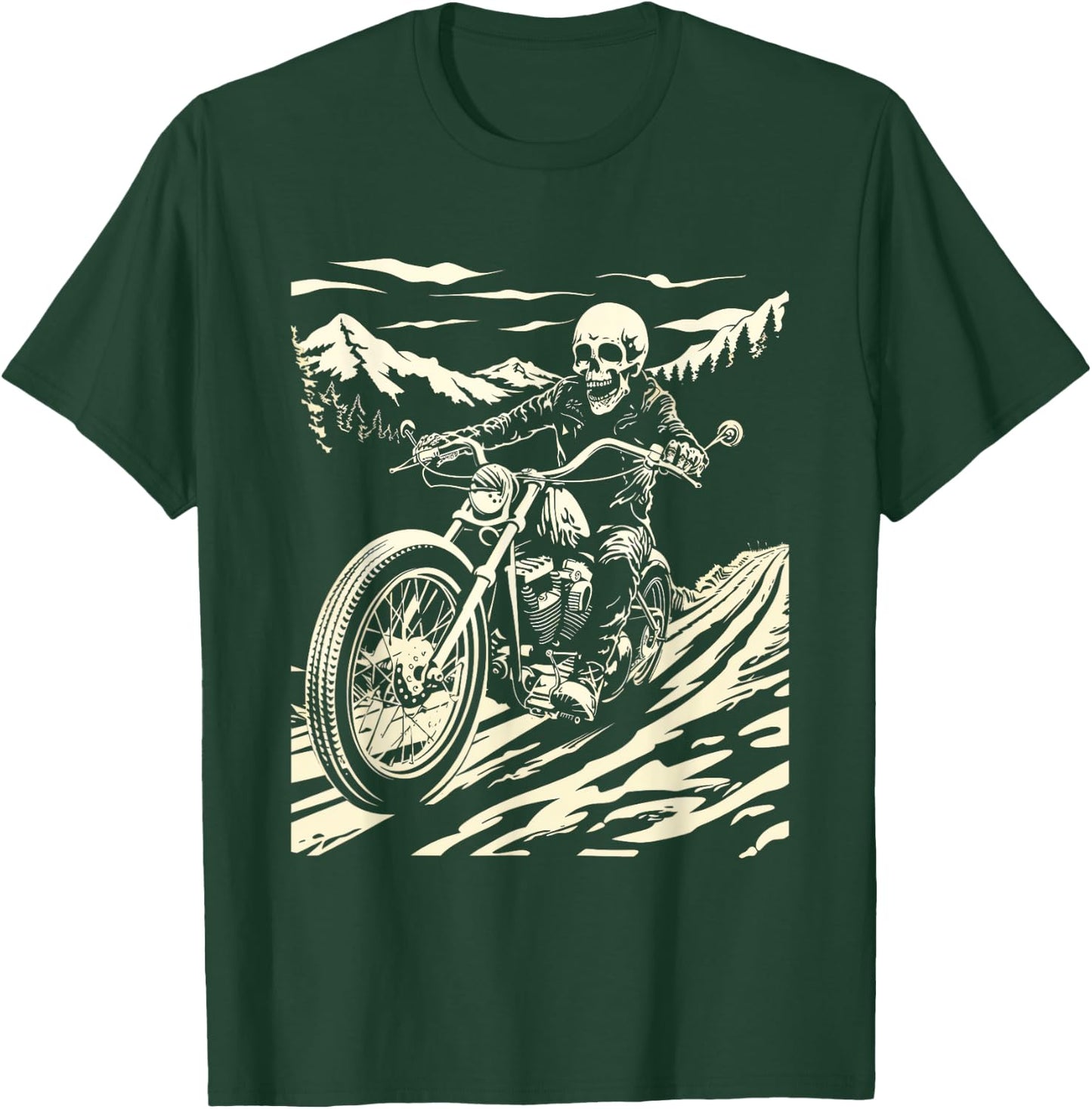 Skeleton Vintage Motorcycle Skeleton rider T-Shirt - T-Shirt | Forest