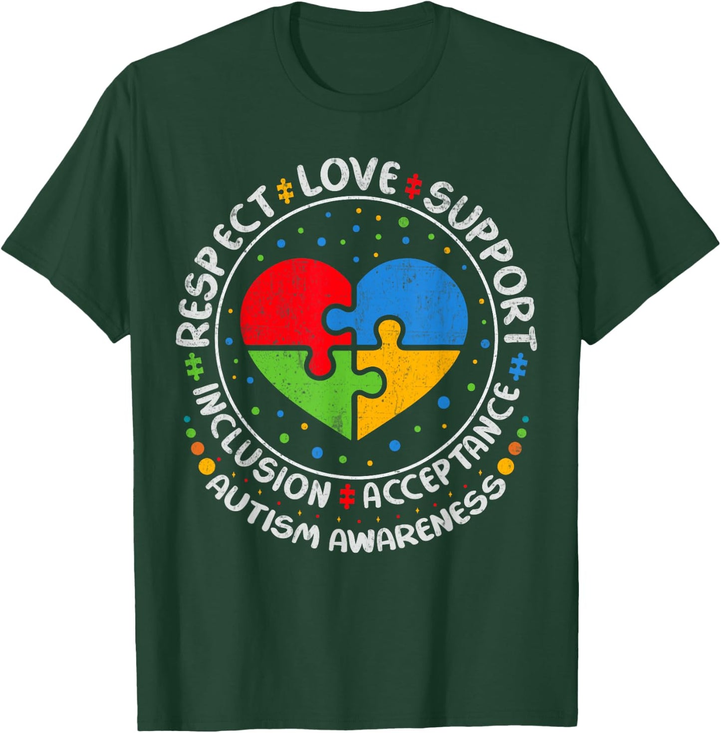 Autism Awareness Month Love Respect Support Blue Autism T-Shirt - T-Shirt | Forest