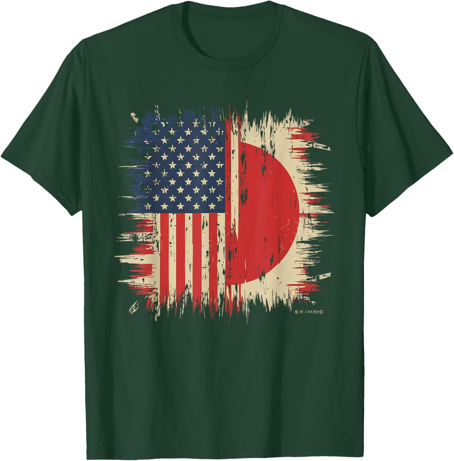 Half Japanese Half American USA Flag Japan America T-Shirt - T-Shirt | Forest