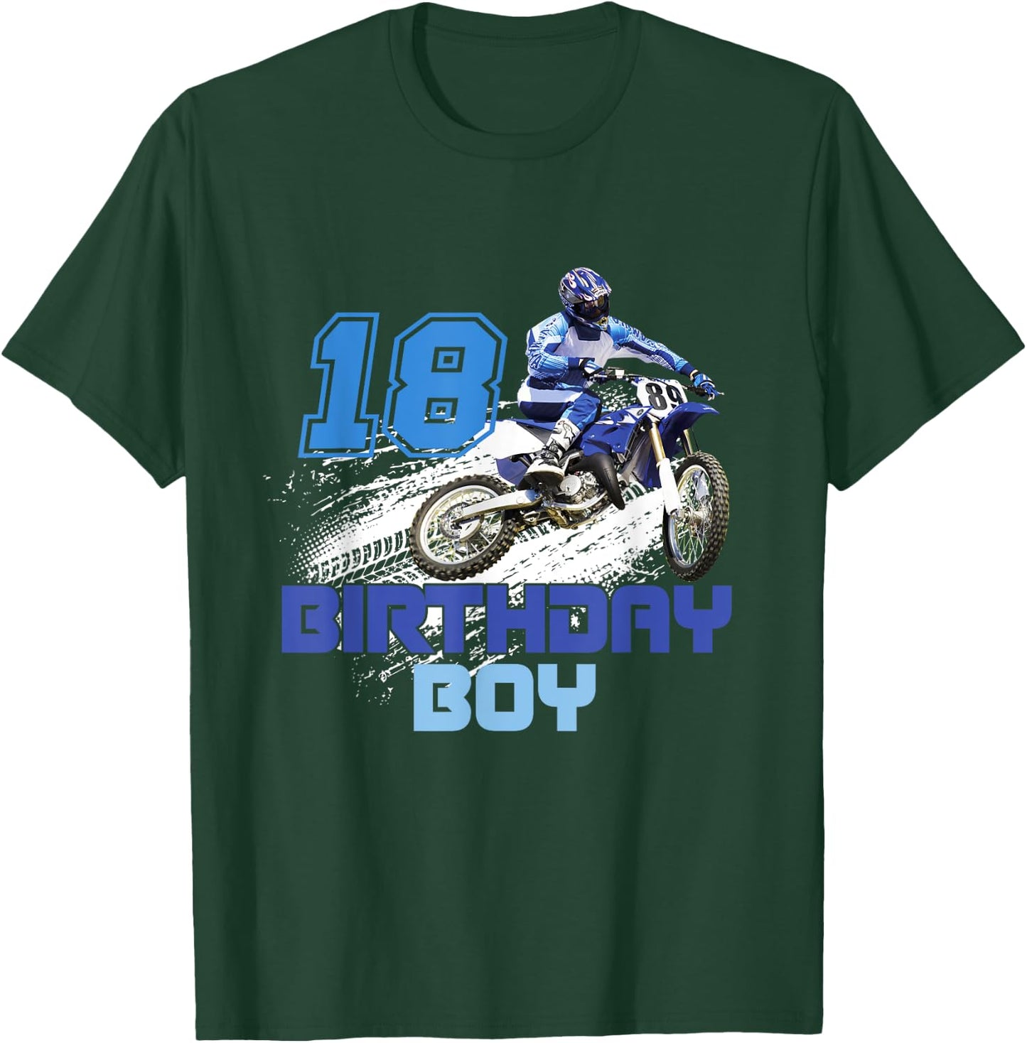 Kid Dirt Bike Rider 18 Years Old Motocross 18th Birthday Boy T-Shirt - T-Shirt | Forest