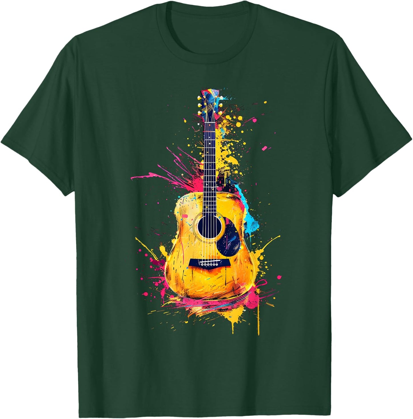 Men, Women and Kids Acoustic Guitar T-Shirt - T-Shirt | Forest