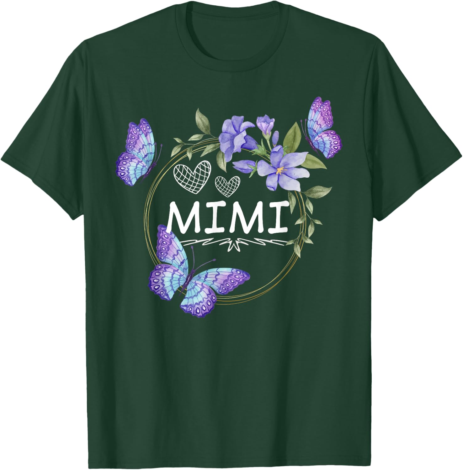 Mimi shirt with butterflies Mother's Day T-Shirt - T-Shirt | Forest