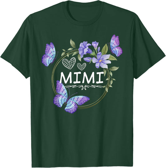 Mimi shirt with butterflies Mother's Day T-Shirt - T-Shirt | Forest