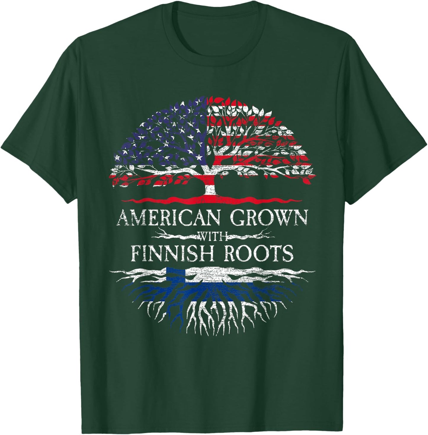 American Grown with Finnish Roots Finland T-Shirt - T-Shirt | Forest